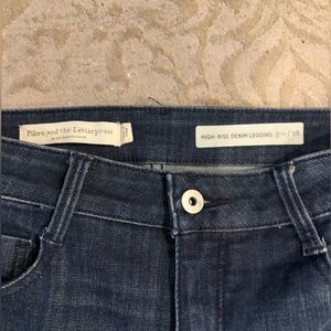 Pilcro and the Letterpress Dark Blue High-Rise Jeans